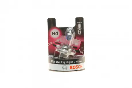 Лампа розжарювання H4 12V 60/55W P43t GigaLight +150 (blister 1шт) BOSCH 1987301136