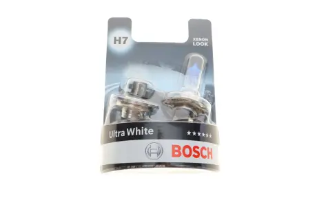 Лампочка H7 Ultra White (набір, 2 шт, 12В, Білий, 55Вт, тип гнізда: PX26D) BOSCH 1 987 301 441