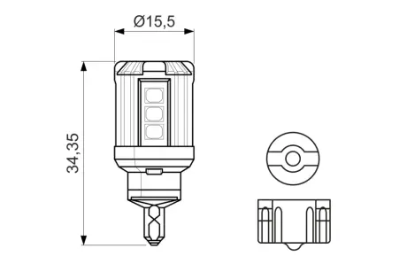 Автолампа світлодіодна W16W 12V 1,8W LED 6000K COOL к/т 2 шт BOSCH 1987301523