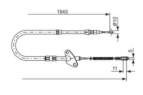 DB трос ручн.гальма прав.207-310 86-(нов.тип)1862м BOSCH 1987477118