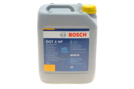 Гальмівна рідина DOT4 (5L) [сухість: 265°C, вологість: 170°C, в\'язкість: 700мм²/с] - нижча в\'язкість кінематичної рідини для транспортних засобів із такими системами: ABS, ASR, ESP тощо BOSCH 1 987 479 114