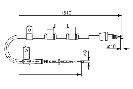 HYUNDAI трос ручного гальма лів.Getz BOSCH 1987482070