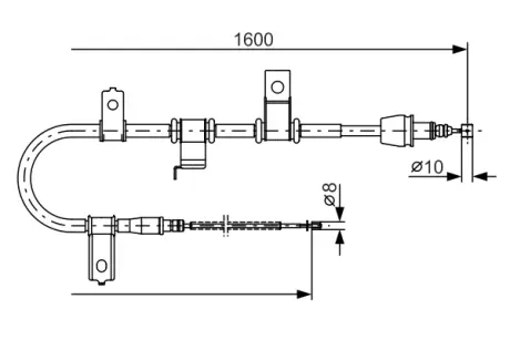 HYUNDAI трос гальмівний лів. без ABS Getz BOSCH 1987482073