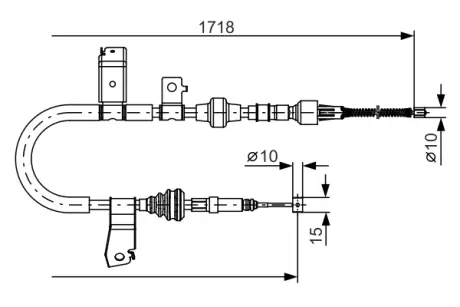 Трос гальм. задн. прав. HONDA CR-V -02 BOSCH 1987482086