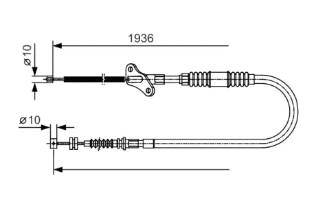 OPEL трос ручного гальма Frontera 92- BOSCH 1987482111