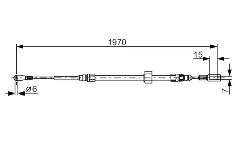 DB трос ручн.гальма передн.Sprinter 97- 1970mm BOSCH 1987482131