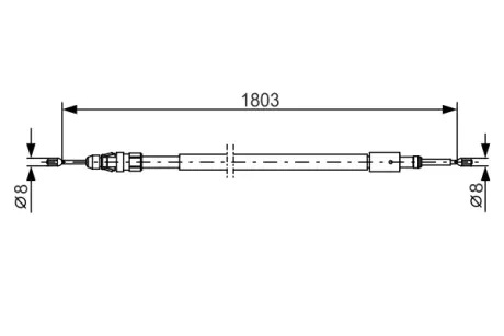 CITROEN трос ручного гальма задн. лів./прав. C3 II 1.0-1.6 09- BOSCH 1987482317