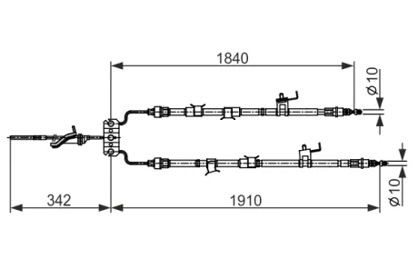 MAZDA трос ручн. гальма задн. 3 1.6/2.0 04 Bosch 1987482420