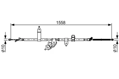 Трос гальм лів. TOYOTA YARIS -11 BOSCH 1987482512