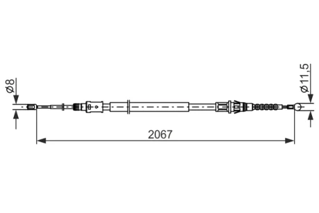 CITROEN Трос ручн. гальма задн. лівий C4 II 09 Bosch 1987482869