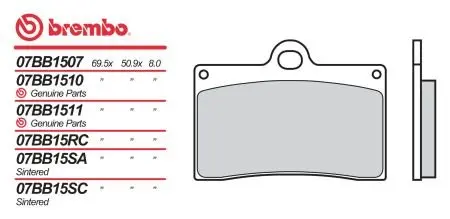 Гальмівні колодки BREMBO 07BB1507