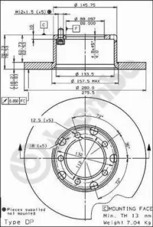 Гальмівний диск Brembo 08395920