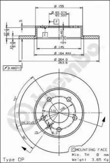 Гальмівний диск BREMBO 08.7627.75