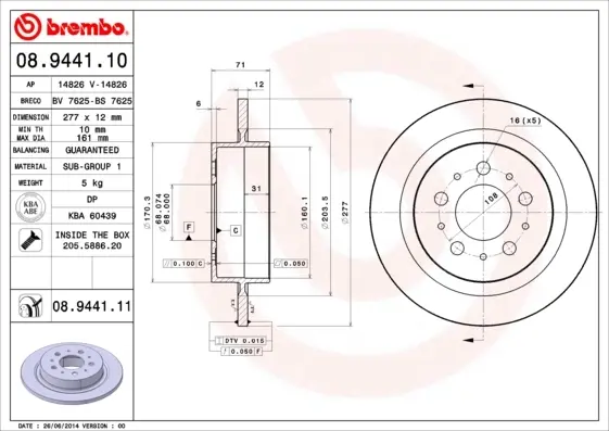 Гальмівний диск Brembo 08944111 (фото 1)