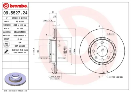 Гальмівний диск BREMBO 09.5527.24