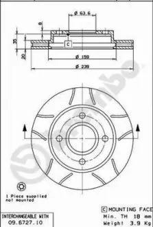 Гальмівний диск BREMBO 09.6727.77