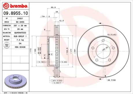 Гальмівний диск BREMBO 09.8955.10