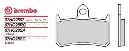 Гальмівні колодки BREMBO BRM 07HO2807