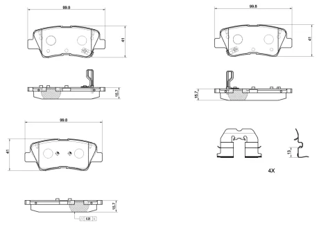 Гальмівні колодки дискові Brembo P30158