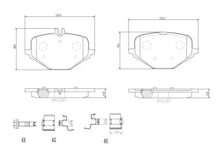 Гальмівні колодки дискові Brembo P50167