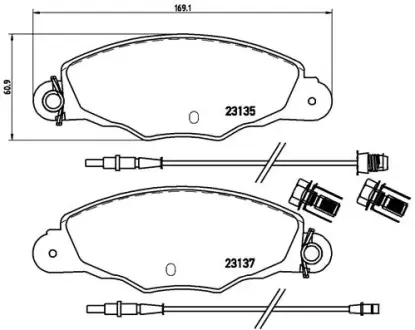 Гальмівні колодки BREMBO P61 061