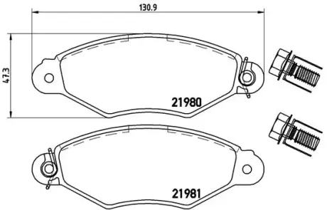 Тормозные колодки BREMBO P61 098