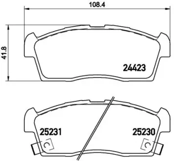 Гальмівні колодки BREMBO P61 108