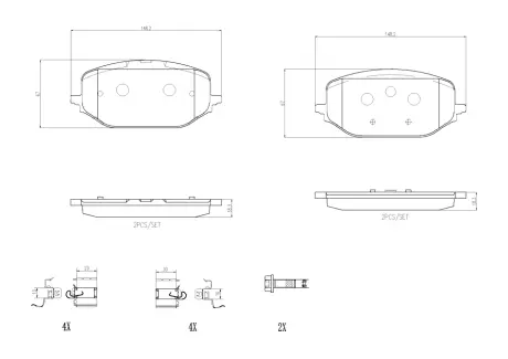 Гальмівні колодки дискові BREMBO P61 142