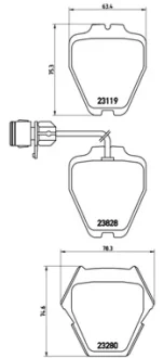 Гальмівні колодки дискові BREMBO P85054