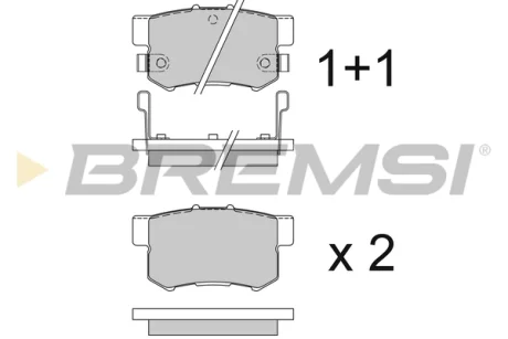 Гальмівні колодки зад. Civic 98-/Accord 90-03 (Akebono) (47,5x89x14,5) Bremsi BP2544