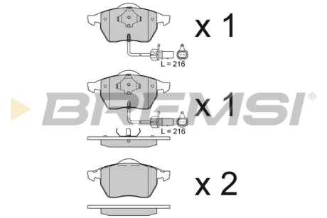 Гальмівні колодки пер. Passat B5/Audi A4/A6 00-05 (з датчиком) Bremsi BP2816