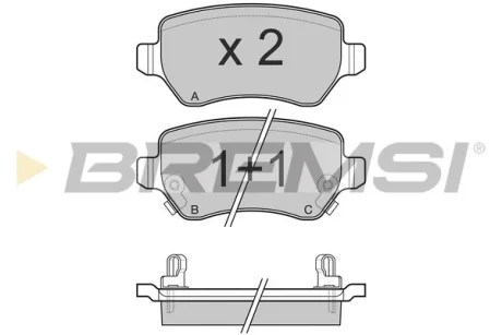 Гальмівні колодки зад. Combo 05-/Astra G/H Bremsi BP3027