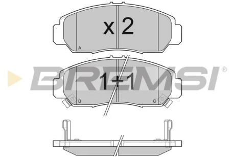 Гальмівні колодки пер. Honda Civic 00-/Accord 03- (Sumitomo) Bremsi BP3059