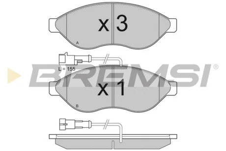 Гальмівні колодки пер. Jumper/Ducato/Boxer 06- (1.1-1.5t) Bremsi BP3285