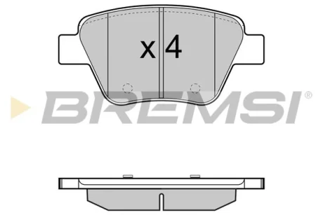 Гальмівні колодки зад. Caddy/Jetta 10-/Golf 09-13 Bremsi BP3429