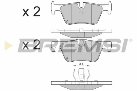 Гальмівні колодки зад. F36/F23/F34/F22/F33/F32/F21/F31/F20/F30 11- Bremsi BP3494