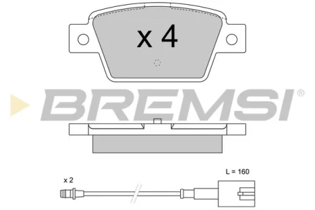 Гальмівні колодки зад. Alfa Romeo Mito/Fiat Bravo 99- Bremsi BP3511