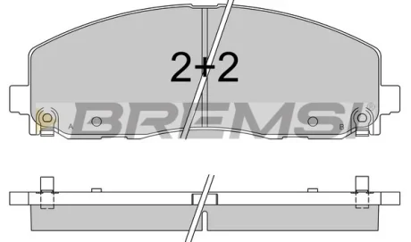 Гальмівні колодки пер. Fiat Freemont 11-/Dodge Caravan 08- (183x63.2x19.5) Bremsi BP3543