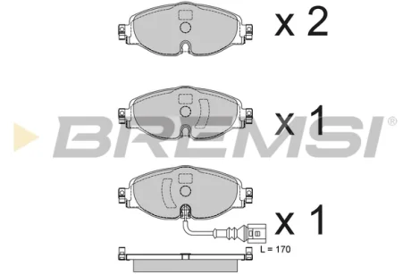 Гальмівні колодки пер. Q3/A3/LEON/Octavia III-IV/Golf VII-VIII/Passat B8 12- /(TRW) Bremsi BP3782