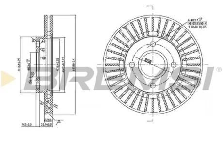Гальмівний диск пер. FORD Focus 98-/Mazda 2 (DY) 03- (258*22) Bremsi CD7072V