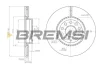 Гальмівний диск перед. Caddy III/IV/Golf/Jetta/Passat/Octavia 05- (312x25) Bremsi CD7305V (фото 1)