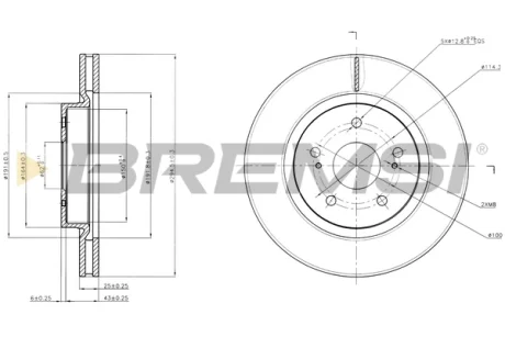 Гальмівний диск пер. Suzuki Grand Vitara 05- (294*25) Bremsi CD7635V