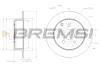 Гальмівний диск зад. AVENSIS 2.2 D-4D/D-CAT 05-08 (280x10mm) Bremsi CD7704S (фото 1)