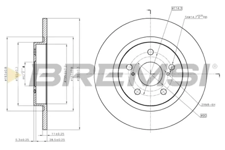 Гальмівний диск зад. Toyota Avensis (_T27_) 08- (290*11) Bremsi CD7755S