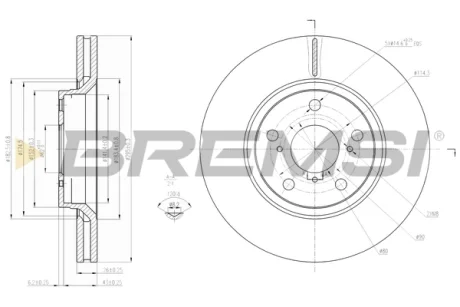Гальмівний диск пер. TOYOTA Avensis (_T27_) 08- (295*26) Bremsi CD7756V