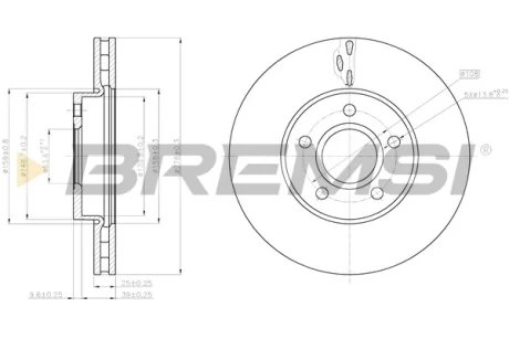 Гальмівний диск Focus/Focus C-Max/S40 Bremsi CD8062V