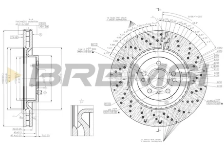 Гальмівний диск пер. MB M-CLASS W166 11-15 Bremsi CD8202V