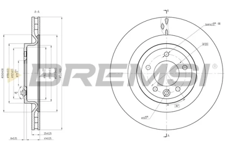 Гальмівний диск зад. Range Rover IV L405 12- Bremsi CD8434V