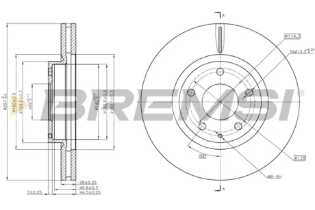 Гальмівний диск пер. CX-5/6 12 Bremsi CD8463V