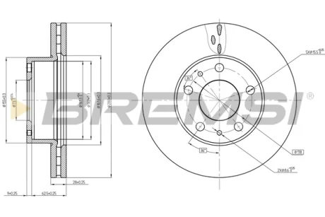 Гальмівний диск пер. Citroen Jumper, Fiat Ducato, Peugeot Boxer 06- (280*28) Bremsi CD8659V